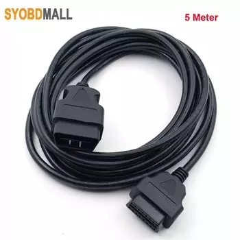 Кабель-удлинитель OBD2 длиной 5 м, 16-контактный разъем «штырь-гнездо» для автомобильного диагностического сканера Bluetooth ELM327, шнур OBD