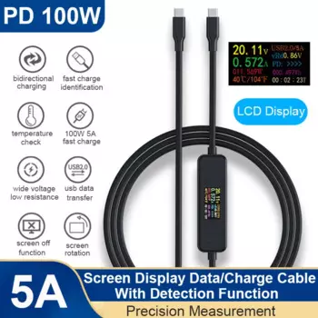 Кабель зарядный с разъемами USB C и USB C, 5 А, 100 Вт