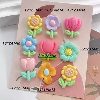 Кабошоны GRHO, подсолнух, тюльпан, 10 шт.