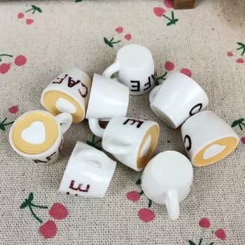 Кабошоны из смолы "Fresh Garden", белые чашки, 20*25 мм, набор из 10 штук