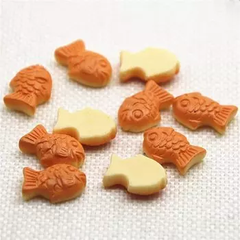 Кабошоны из смолы "Рыбий печенье", 10 шт., Ywbeads, 13x18 мм