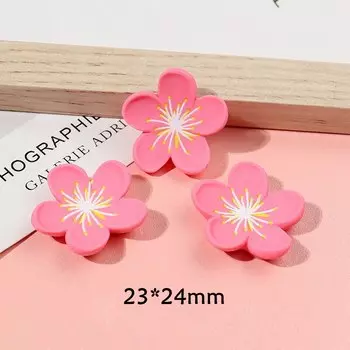 Кабошоны MATE BIRDS розовые мини мультяшные цветы