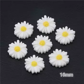 Кабошоны Ywbeads белые цветы ромашки