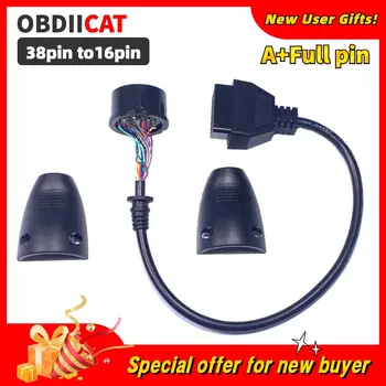 Качество A +++ Full PIN 38-контактный на 16-контактный OBD2 OBDII 38-контактный диагностический адаптер соединительный кабель