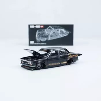 Kaido House + MINIGT 1:64 Игрушечная модель автомобиля Datsun 510 Pro уличный автомобиль с открытым капотом # KHMG110 полностью карбоновый