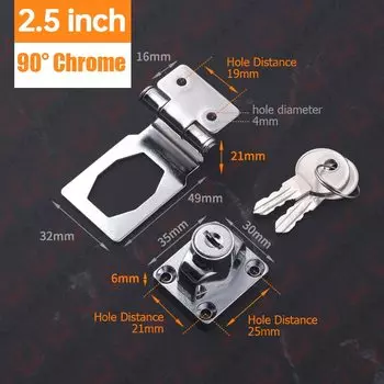 KAK 2,5-4-дюймовая защелка без перфорации с замком дверной замок из цинкового сплава замки для ящиков почтовый ящик шкафчик офисный шкаф замок безопасности