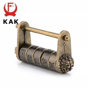 KAK Из Цинкового Сплава, Винтажный Античный Бронзовый Замок С Паролем, Декоративная Шкатулка Для Драгоценностей В Китайском С...