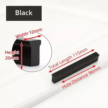 KAK ручки для шкафа черные золотые