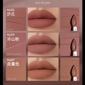 Kaleidos Lip Glaze Бархатная матовая антипригарная чашка телесного цвета Грязевая помада для губ Стойкий водостойкий оттенок для губ Корейская косметика для макияжа