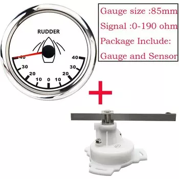 Калибр 85 мм, 40 л ~ 40 R, индикатор угла руля с датчиком угла руля, измеритель угла руля для морской лодки, красная подсветка, 12/24 В