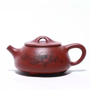 Каменный Совок Jingzhou Lotus ручной работы, чайник Dahongpao Zisha из сырой руды, горшок ручной работы Исин, чайная посуда кунг-фу, питьевая война из фиолетовой глины