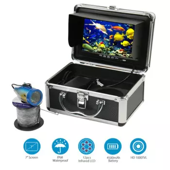 Камера для подводной рыбалки 7 дюймов 1000TVL IP68 Водонепроницаемая 15 м 30 м 50 М камера для подледной/морской/речной рыбалки