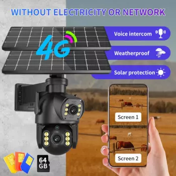 Камера на солнечной батарее, 8 Мп, 4G, SIM-карта