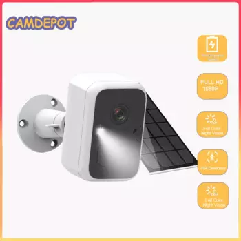 Камера на солнечной батарее CamDepot 1080P, прожектор IP66, защита безопасности, Wi-Fi IP-камера с интеллектуальным энергоэффективным ии