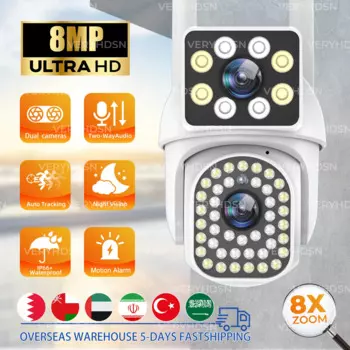 Камера Наружного видеонаблюдения, 4K, 8 Мп, HD, Wi-Fi, PTZ