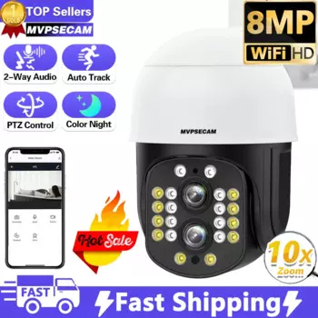 Камера Наружного видеонаблюдения, 4K, 8 Мп, PTZ, Wi-Fi