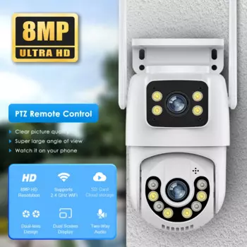 Камера Наружного видеонаблюдения, 8 Мп, 4K, PTZ, Wi-Fi