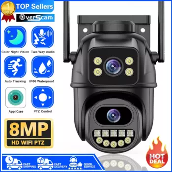 Камера Наружного видеонаблюдения, 8 Мп, PTZ, Wi-Fi, 4K