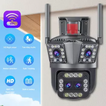 Камера Наружного видеонаблюдения CANSITUM 8K 16 МП с тремя экранами, Wi-Fi
