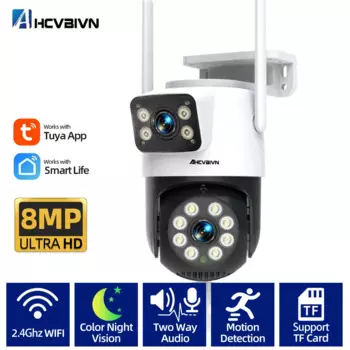 Камера Наружного видеонаблюдения Tuya, 4K, Wi-Fi, PTZ