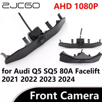 Камера Переднего Вида ZJCGO AHD 1080P CVBS 480P 170 ° с логотипом парковки для Audi Q5 SQ5 80A Facelift 2021 2022 2023 2024