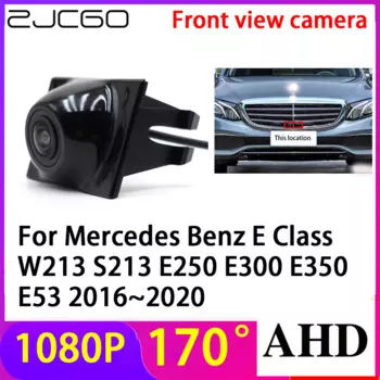 Камера Переднего Вида ZJCGO AHD 1080P с логотипом для парковки автомобилей, водонепроницаемая для Mercedes Benz E Class W213 S213 E250 E300 E350 E53 2016 ~ 2020