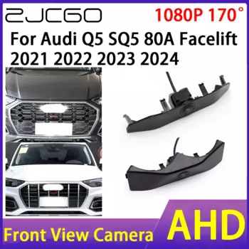 Камера переднего вида ZJCGO AHD 1080P, водонепроницаемая CCD ночного видения для Audi Q5 SQ5 80A Facelift 2021 2022 2023 2024