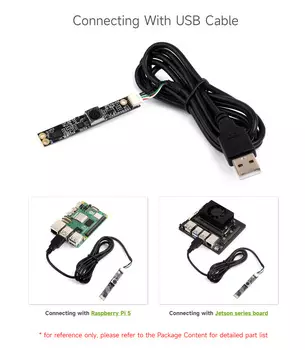 Камера Waveshare OV5693 5 МП, USB-камера (B), с фиксированным фокусом, порт USB2.0, автофокусировка, поддерживает видеозапись 1080p @ 30