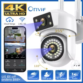 Камера видеонаблюдения, 2,4 ГГц/телефон, HD, 8 Мп, PTZ, Wi-Fi