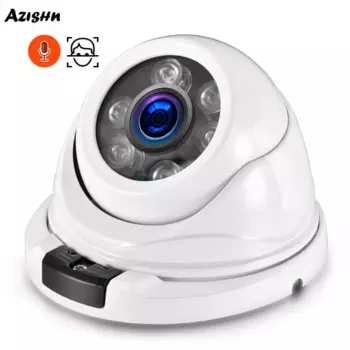 Камера видеонаблюдения AZISHN AZ-IP336-02D H.265 5 МП, наружная металлическая купольная IP светодиодный камера с функцией обнаружения лица, 6 светодиодов, ИК, POE, 48 В