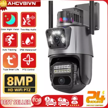 Камера видеонаблюдения с 2 объективами, 4K, 8 Мп, Wi-Fi