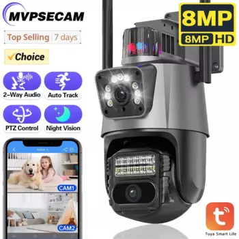 Камера видеонаблюдения с 2 объективами, 4K, 8 Мп, Wi-Fi