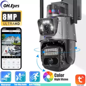 Камера видеонаблюдения с 2 объективами, 4K, 8 Мп, Wi-Fi