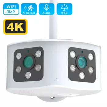 Камера видеонаблюдения с широким углом обзора 180 °, 4K, 8 Мп, Wi-Fi