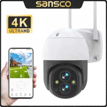 Камера видеонаблюдения SANSCO 4K, 8 Мп, Wi-Fi, 4 МП