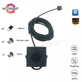 Камера видеонаблюдения широкоугольная, 1080P, 36 х36 мм, USB