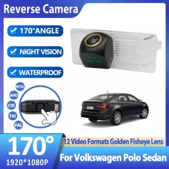 Камера заднего вида 170 градусов 1920x1080P HD AHD для Volkswagen, для VW Polo Sedan Fisheye, резервное копирование, ночное видение, аксессуары