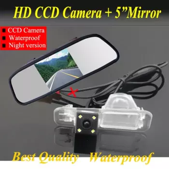 Камера заднего вида 2in1 CCD HD для Kia K2 RIO Sedan Автомобильная камера заднего вида для парковки + 5-дюймовый автомобильный монитор зеркало TFT LCD HD800 * 480