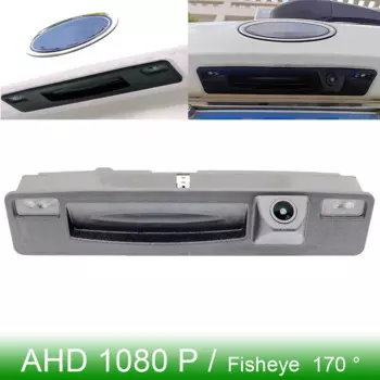 Камера заднего вида AHD 1080P 170 ° рыбий глаз с ручкой для багажника автомобиля для Ford Fiesta MK8 HB 2017 2018 2019 2020 HD CCD ночное видение