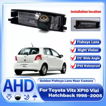 Камера заднего вида CCD AHD с ночным видением для парковки, камера заднего вида для Toyota Vitz XP10 Vizi Hatchback 1998 ~ 2003 2004 2005