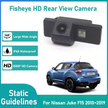 Камера заднего вида CCD HD «рыбий глаз» для Nissan Juke F15 2010 2011 2012 2013 2014 2015 2016 2017 2018 2019 Автомобильный монитор заднего вида