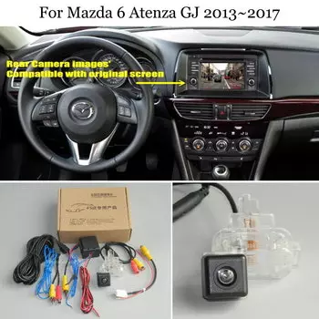 Камера заднего вида для Mazda 6 Atenza GJ 2013 ~ 2017, оригинальная совместимая с RCA