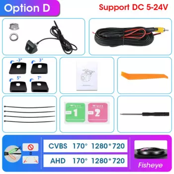 Камера заднего вида Jansite, AHD, 1080P, объектив «рыбий глаз» с углом обзора 170 °, камера заднего вида с функцией ночного видения, CVBS, IP68, водонепроницаемая универсальная парковочная камера