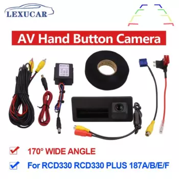 Камера заднего вида MIB AV с ручкой HD широкоугольная для парковки RCD330 Plus для VW TIGUAN Passat B6 B7 Golf 5 6