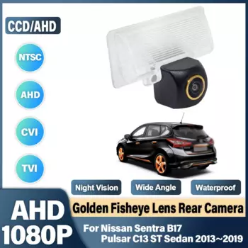 Камера заднего вида «рыбий глаз» для Nissan Sentra B17 Pulsar C13 ST Sedan 2013 ~ 2017 2018 2019 HD CCD резервная камера заднего вида для парковки