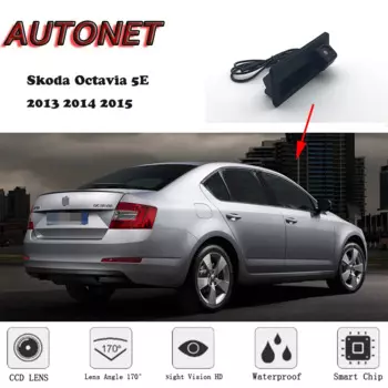 Камера заднего вида с ручкой для багажника автомобиля, для Skoda Octavia MK3 5E 2013 2014 2015