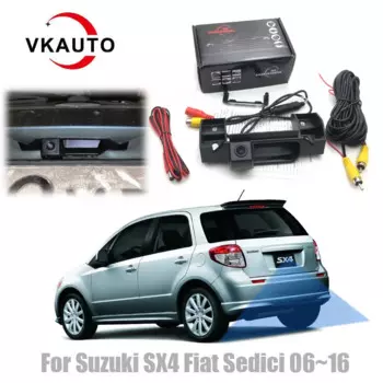 Камера заднего вида VKAUTO с ручкой багажника для Suzuki SX4, для Fiat Sedici 2006 ~ CCD HD, ночное видение, парковочная камера заднего вида
