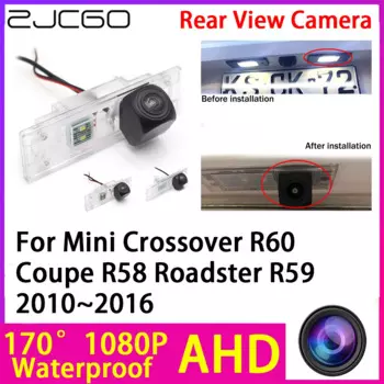 Камера заднего вида ZJCGO AHD 1080P с функцией ночного видения, водонепроницаемая для мини кроссовера R60 Coupe R58 Roadster R59 2010 ~ 2016