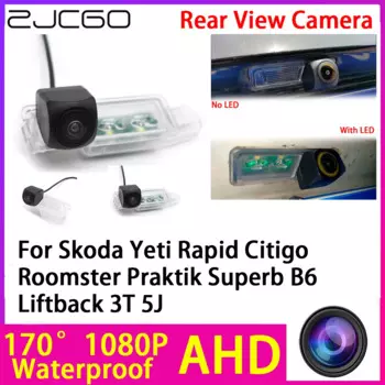 Камера заднего вида ZJCGO AHD 1080P с функцией ночного видения для Skoda Yeti Rapid Citigo Roomster dogesuperb B6 Liftback 3T 5J
