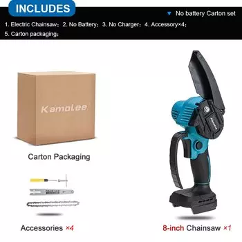 Kamolee Бесщеточная электрическая цепная пила 8 дюймов